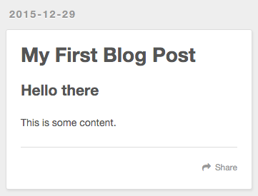 Screenshot of First Blog Post